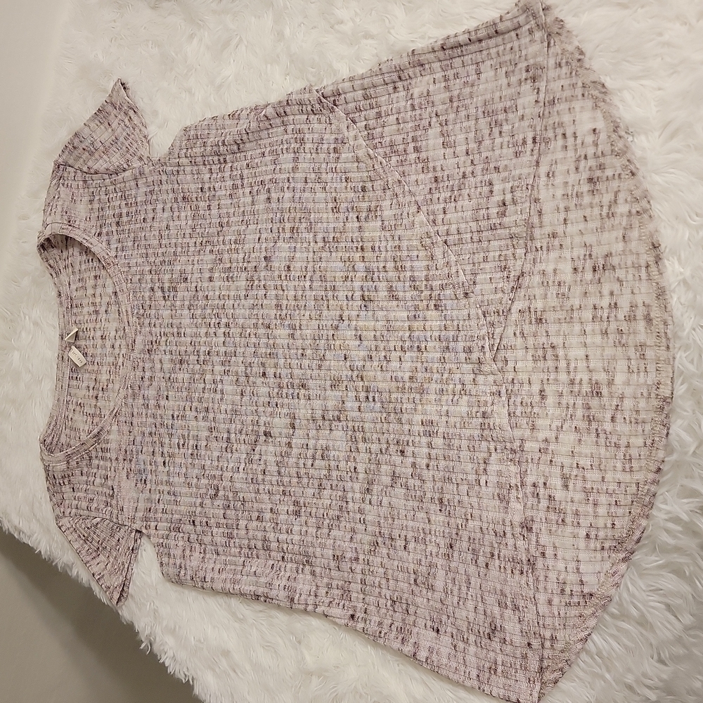 đ
șcato cream with dark brown speckles lightweight hi-low top size medium - Picture 6 of 11